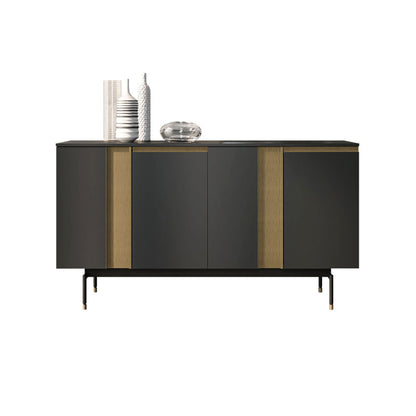 Standard Cabinet Metal and Solid Wood Accent Cabinet with Doors 51"L x 16"W x 35"H Clearhalo 'Cabinets & Chests' 'cabinets_chests' 'furn' 'furn_cabinets_chests' 'Furniture' 'Living Room Furniture' 7521681