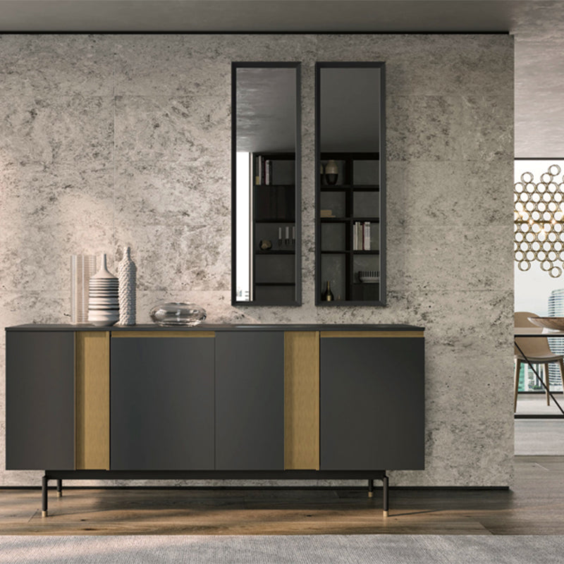 Standard Cabinet Metal and Solid Wood Accent Cabinet with Doors Clearhalo 'Cabinets & Chests' 'cabinets_chests' 'furn' 'furn_cabinets_chests' 'Furniture' 'Living Room Furniture' 7521684