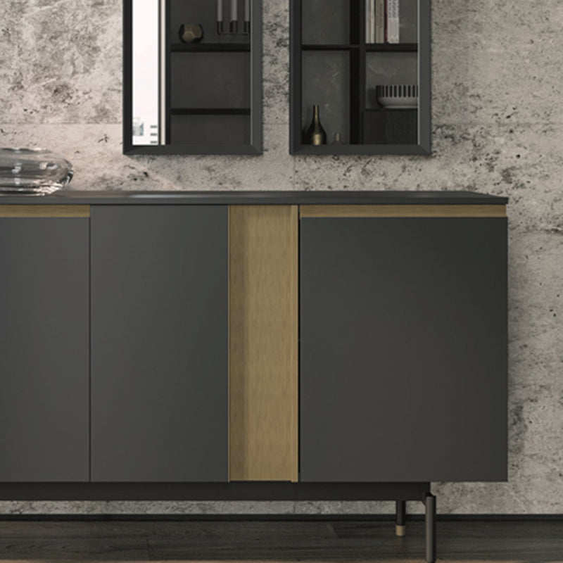 Standard Cabinet Metal and Solid Wood Accent Cabinet with Doors Clearhalo 'Cabinets & Chests' 'cabinets_chests' 'furn' 'furn_cabinets_chests' 'Furniture' 'Living Room Furniture' 7521689