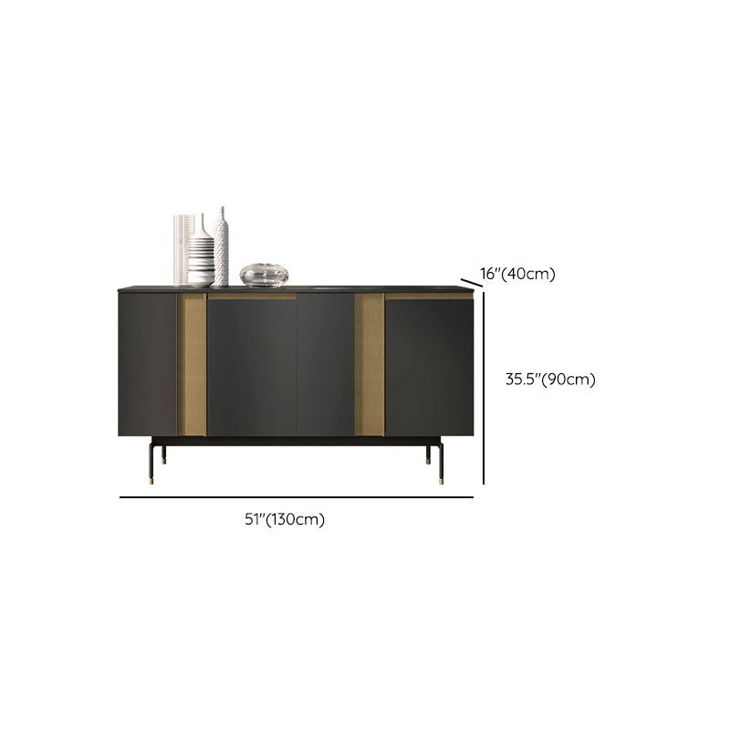 Standard Cabinet Metal and Solid Wood Accent Cabinet with Doors Clearhalo 'Cabinets & Chests' 'cabinets_chests' 'furn' 'furn_cabinets_chests' 'Furniture' 'Living Room Furniture' 7521692