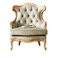 French Country Sofa Solid Wood Tufted Split-Back Settee for Living Room