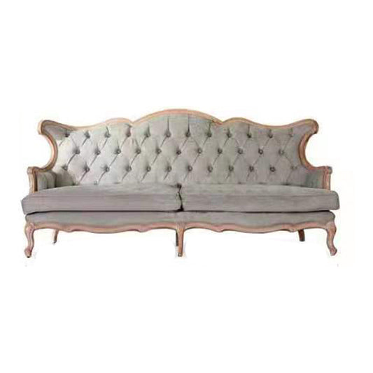 Französisches Landsofa Massivholz Tufted Split-zurück-Sofa für Wohnzimmer