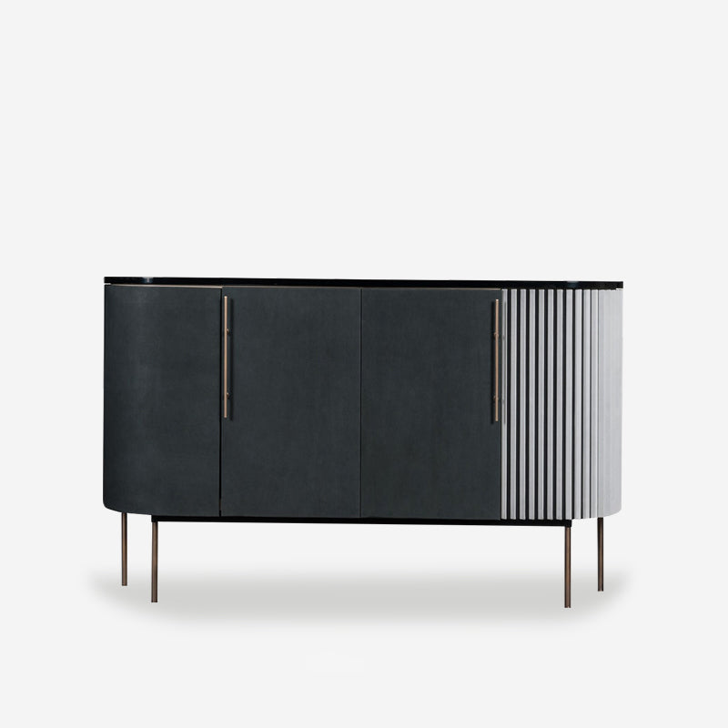 Metal and Solid Wood Cabinet Black Bar Pulls Straight Legs Accent Cabinet 51"L x 16"W x 35"H Clearhalo 'Cabinets & Chests' 'cabinets_chests' 'furn' 'furn_cabinets_chests' 'Furniture' 'Living Room Furniture' 7521707
