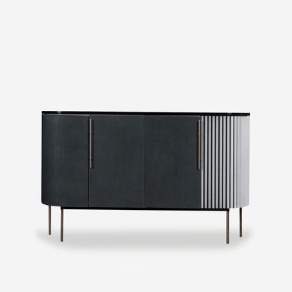 Metal and Solid Wood Cabinet Black Bar Pulls Straight Legs Accent Cabinet 51"L x 16"W x 35"H Clearhalo 'Cabinets & Chests' 'cabinets_chests' 'furn' 'furn_cabinets_chests' 'Furniture' 'Living Room Furniture' 7521707