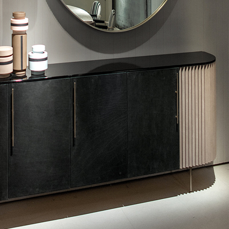 Metal and Solid Wood Cabinet Black Bar Pulls Straight Legs Accent Cabinet Clearhalo 'Cabinets & Chests' 'cabinets_chests' 'furn' 'furn_cabinets_chests' 'Furniture' 'Living Room Furniture' 7521715