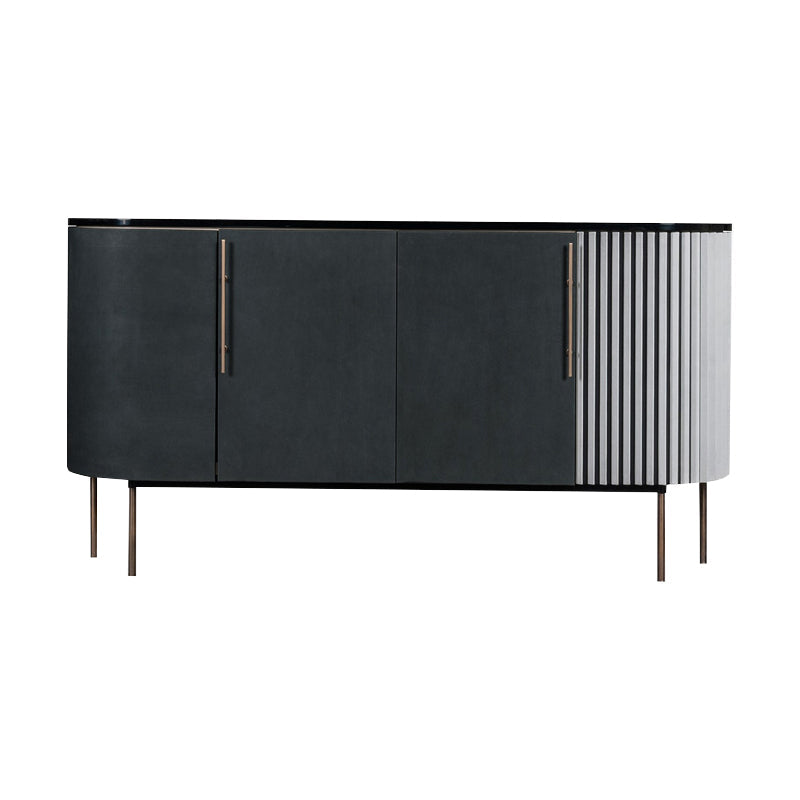 Metal and Solid Wood Cabinet Black Bar Pulls Straight Legs Accent Cabinet Clearhalo 'Cabinets & Chests' 'cabinets_chests' 'furn' 'furn_cabinets_chests' 'Furniture' 'Living Room Furniture' 7521717