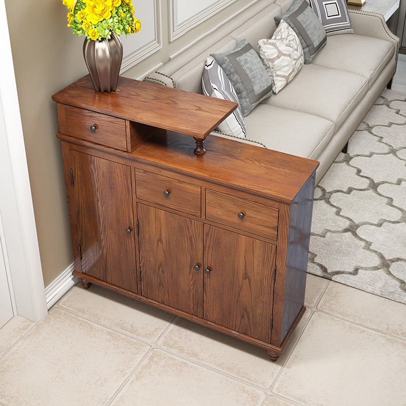 Distressed Wood Cabinet Wood 3 - Doors and 3 - Drawer Accent Cabinet Clearhalo 'Cabinets & Chests' 'cabinets_chests' 'furn' 'furn_cabinets_chests' 'Furniture' 'Living Room Furniture' 7521723