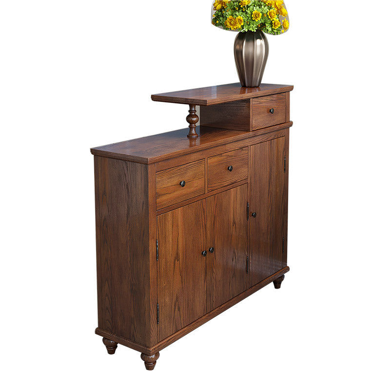 Distressed Wood Cabinet Wood 3 - Doors and 3 - Drawer Accent Cabinet Clearhalo 'Cabinets & Chests' 'cabinets_chests' 'furn' 'furn_cabinets_chests' 'Furniture' 'Living Room Furniture' 7521727