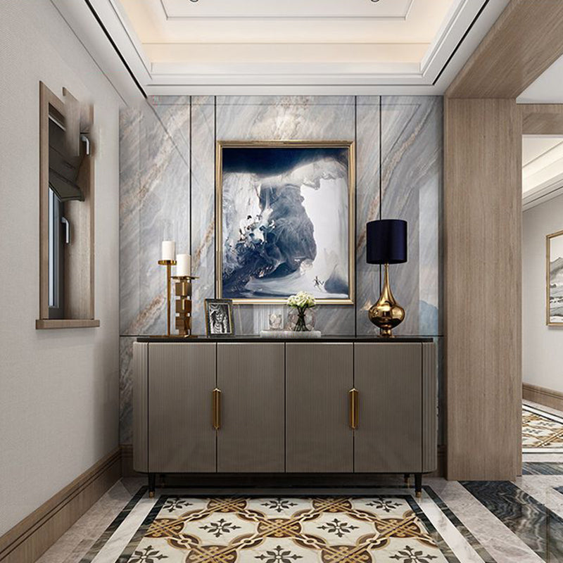 Modern Standard Accent Cabinet Wood Bar Pulls 4 - Doors Cabinet Clearhalo 'Cabinets & Chests' 'cabinets_chests' 'furn' 'furn_cabinets_chests' 'Furniture' 'Living Room Furniture' 7521745