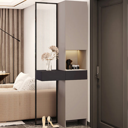 Modern Accent Cabinet Scratch Resistant and Stain Resistant Storage Cabinet with Doors 35"L x 14"W x 79"H 1 Clearhalo 'Cabinets & Chests' 'cabinets_chests' 'furn' 'furn_cabinets_chests' 'Furniture' 'Living Room Furniture' 7521765