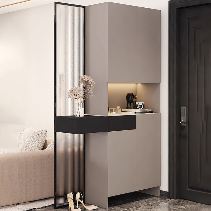 Modern Accent Cabinet Scratch Resistant and Stain Resistant Storage Cabinet with Doors 47"L x 14"W x 79"H 1 Clearhalo 'Cabinets & Chests' 'cabinets_chests' 'furn' 'furn_cabinets_chests' 'Furniture' 'Living Room Furniture' 7521767