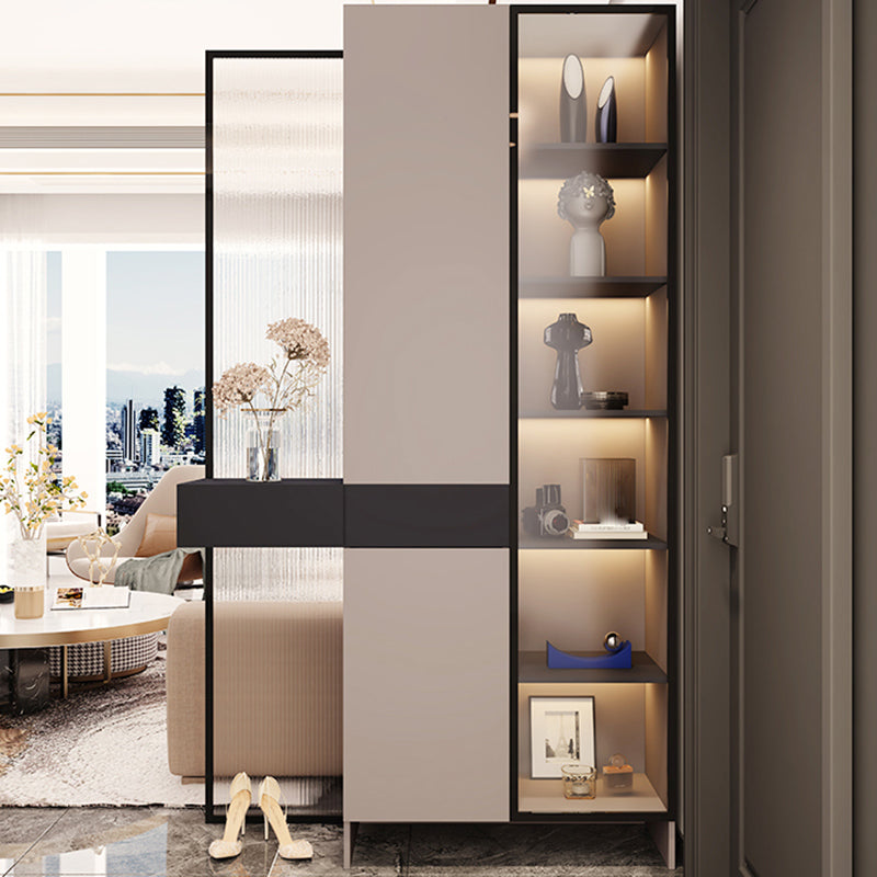 Modern Accent Cabinet Scratch Resistant and Stain Resistant Storage Cabinet with Doors 47"L x 14"W x 79"H 6 Clearhalo 'Cabinets & Chests' 'cabinets_chests' 'furn' 'furn_cabinets_chests' 'Furniture' 'Living Room Furniture' 7521772