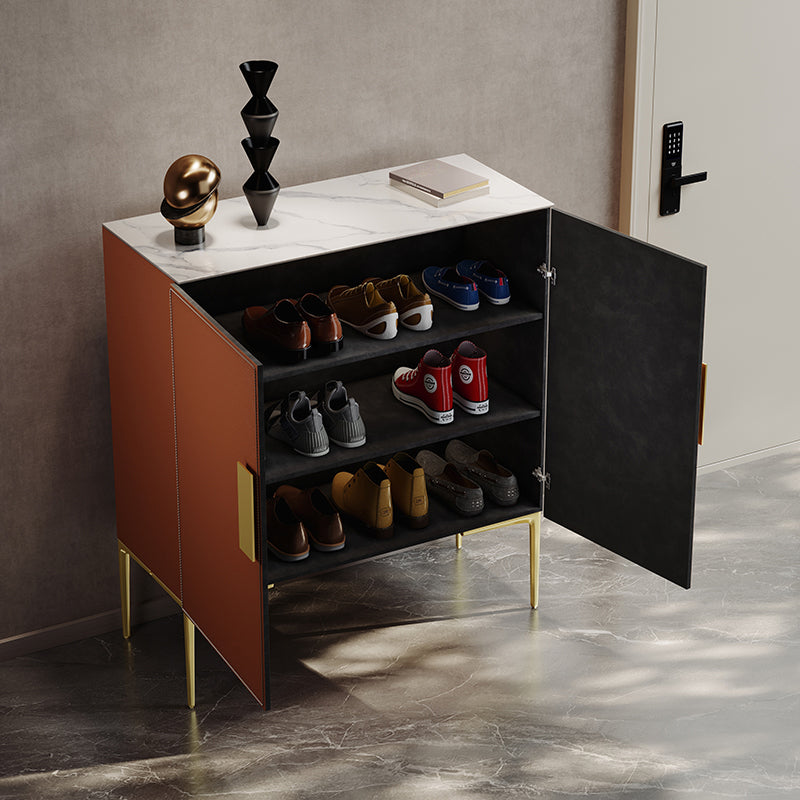 Orange Cabinet Standard 33.46" Tall Accent Cabinet with Doors Clearhalo 'Cabinets & Chests' 'cabinets_chests' 'furn' 'furn_cabinets_chests' 'Furniture' 'Living Room Furniture' 7521806