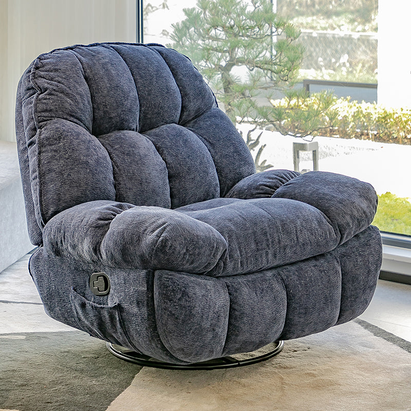 Swivel Base Standard Recliner Position Lock Recliner with Storage Blue Clearhalo 'Chairs & Seating' 'furn' 'furn_recliners' 'Furniture' 'Living Room Furniture' 'Recliners' 7521881