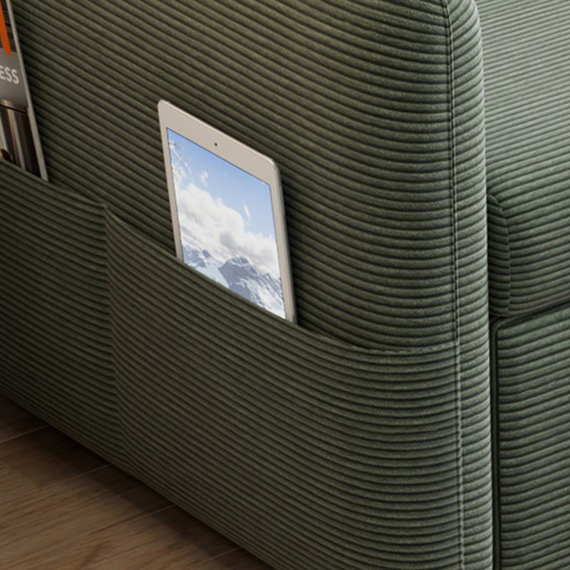 Glam corduroy kussen achterste slaapbank opslagbank in groen