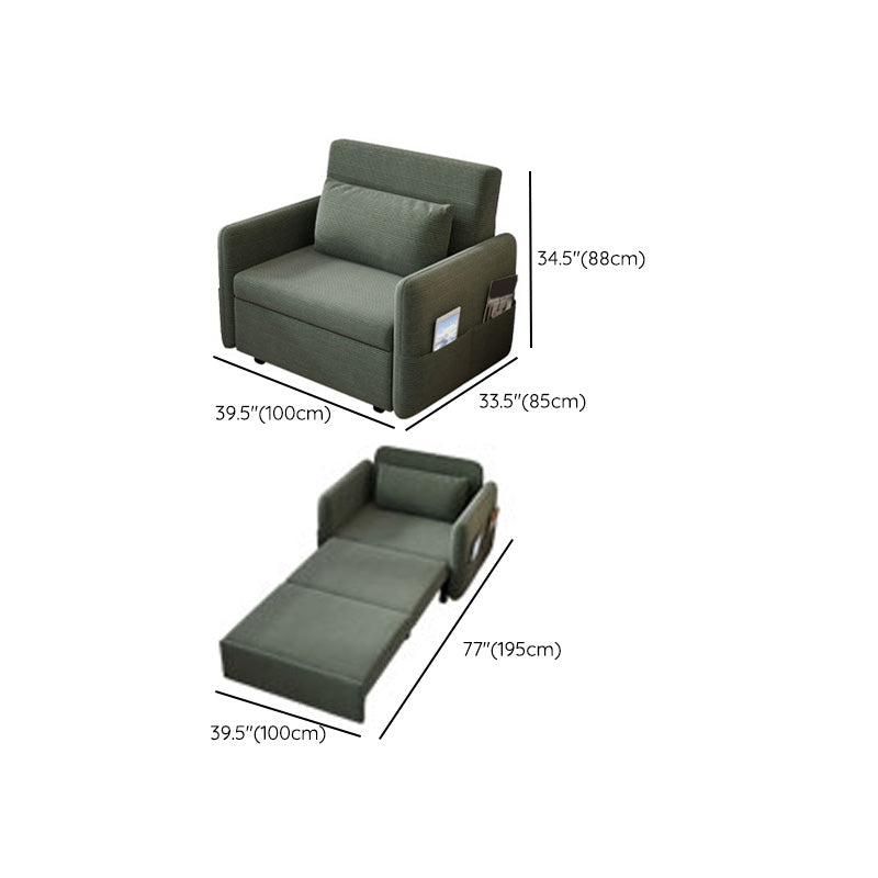 Glam corduroy kussen achterste slaapbank opslagbank in groen