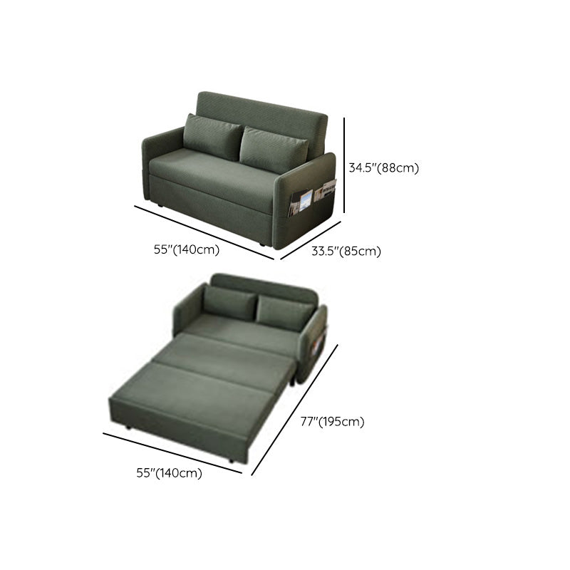 Glam corduroy kussen achterste slaapbank opslagbank in groen