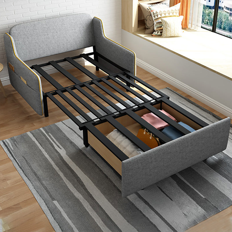 Braccia toppless da topplessino in stile moderno di divano per dormiente futon in grigio