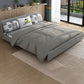 Tissu contemporain futon et matelas, canapé-lit de stockage en gris