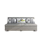 Tissu contemporain futon et matelas, canapé-lit de stockage en gris