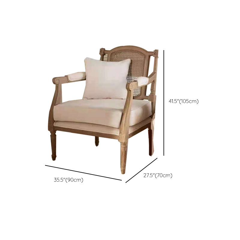 Massives Holz tropisches Sofa mit losen Rücken und quadratischem Arm in Leinen