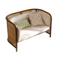 Beige Cushions Sofa in Rattan Accent Tropical Sofa with Tuxedo Arm