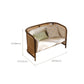 Beige Cushions Sofa in Rattan Accent Tropical Sofa with Tuxedo Arm