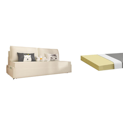 Fuente de cuero Futón de cuero cama Glam Storage Sofá en blanco