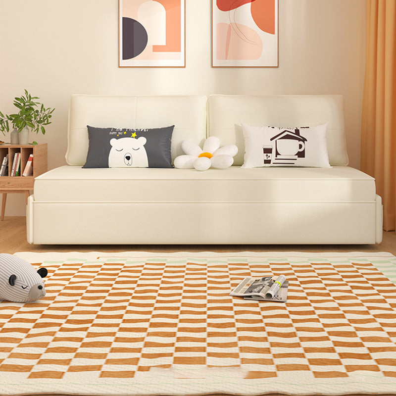 Fuente de cuero Futón de cuero cama Glam Storage Sofá en blanco