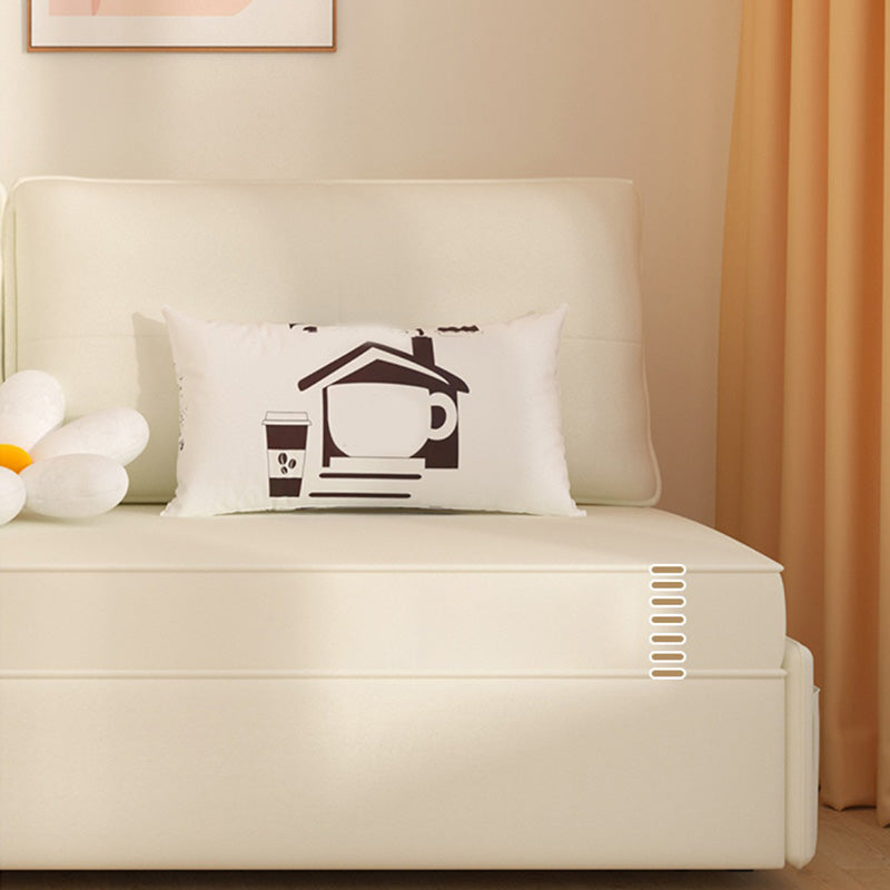 Fuente de cuero Futón de cuero cama Glam Storage Sofá en blanco