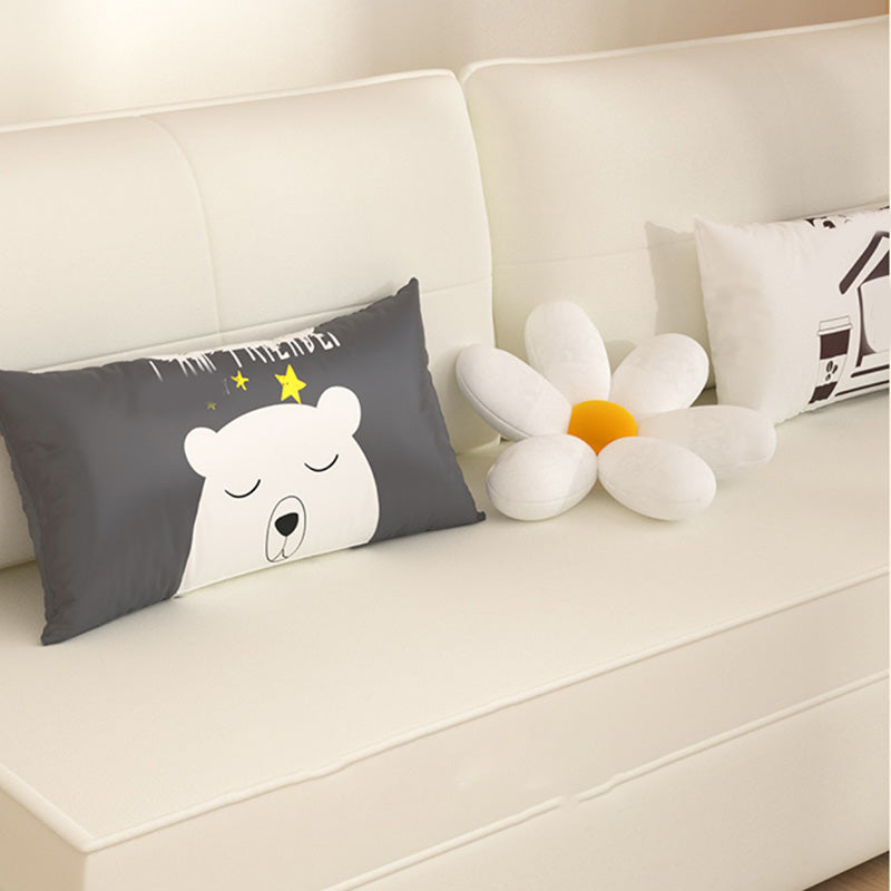 Fuente de cuero Futón de cuero cama Glam Storage Sofá en blanco