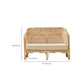 Solid Wood Sofa with Rattan Accent Tropical Living Room Sofa in Light Brone