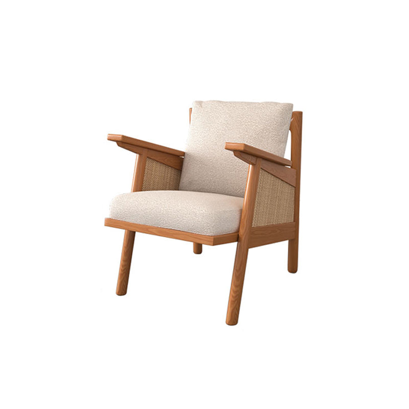 Divano soggiorno tropicale con schiena sciolta e braccio quadrato in lino