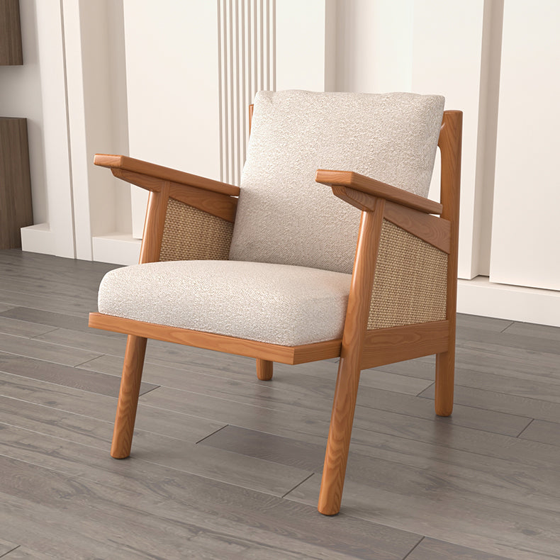 Divano soggiorno tropicale con schiena sciolta e braccio quadrato in lino