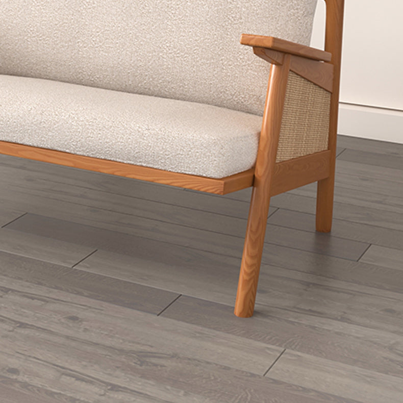 Divano soggiorno tropicale con schiena sciolta e braccio quadrato in lino