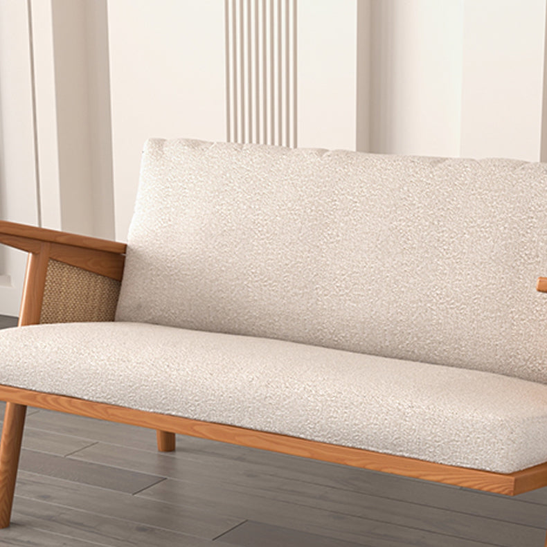 Divano soggiorno tropicale con schiena sciolta e braccio quadrato in lino