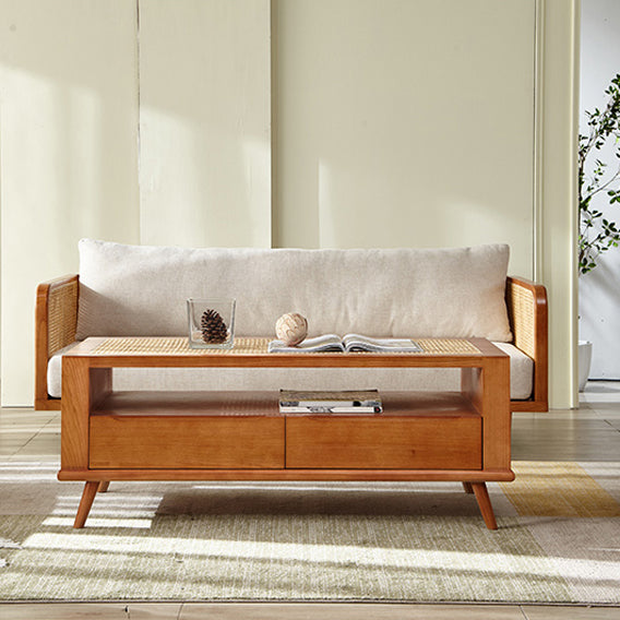 Solid Wood Square Arm Sofa Tropical Cushions Sofa for Living Room Clearhalo 'furn' 'furn_sofas' 'Furniture' 'Living Room Furniture' 'Sofa' 'sofas' 7522166