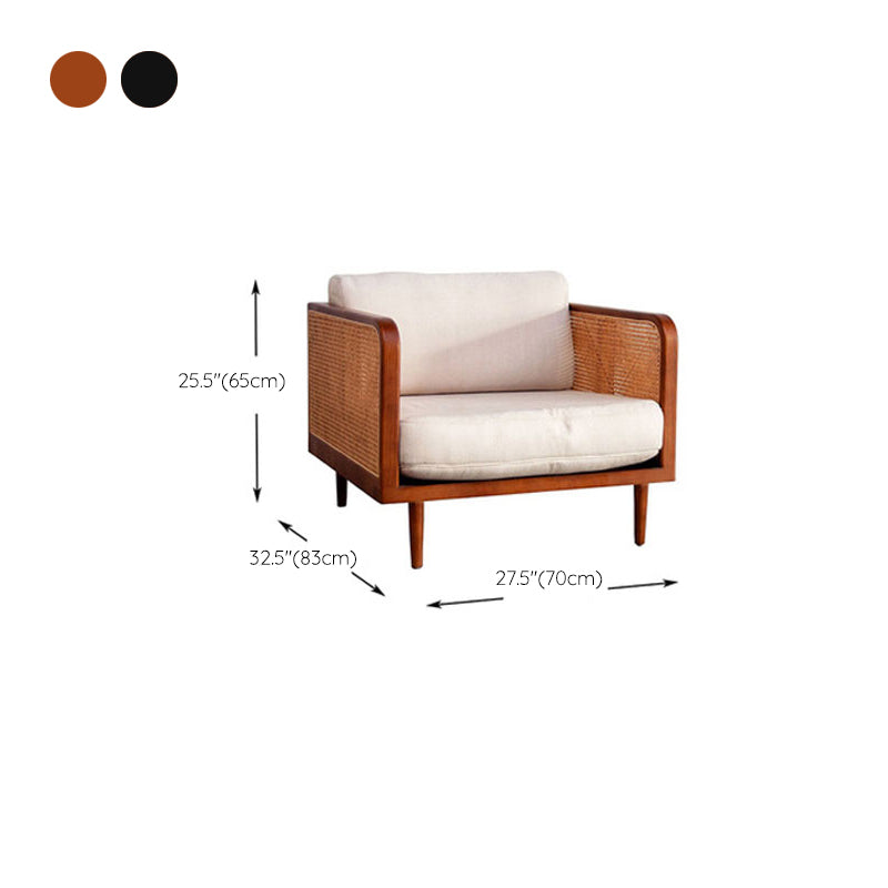 Solid Wood Square Arm Sofa Tropical Cushions Sofa for Living Room Clearhalo 'furn' 'furn_sofas' 'Furniture' 'Living Room Furniture' 'Sofa' 'sofas' 7522175