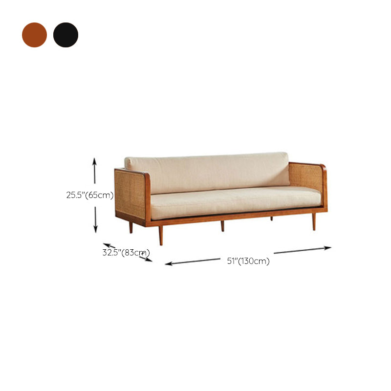 Solid Wood Square Arm Sofa Tropical Cushions Sofa for Living Room Clearhalo 'furn' 'furn_sofas' 'Furniture' 'Living Room Furniture' 'Sofa' 'sofas' 7522176