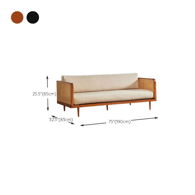Solid Wood Square Arm Sofa Tropical Cushions Sofa for Living Room Clearhalo 'furn' 'furn_sofas' 'Furniture' 'Living Room Furniture' 'Sofa' 'sofas' 7522177