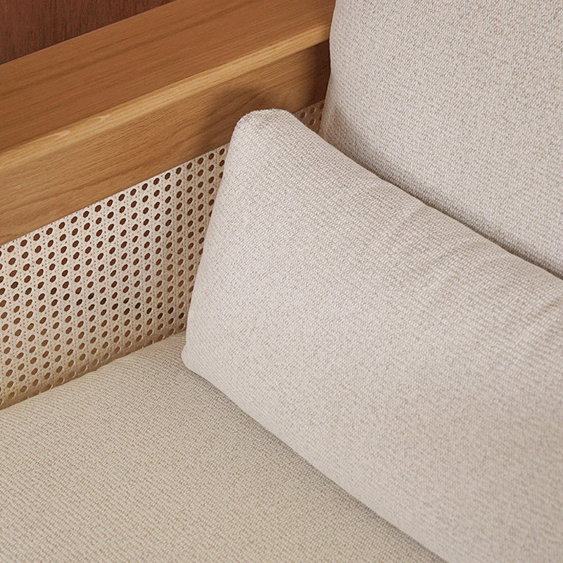 Solid Wood Sofa Square Arm Sofa with Loose Back in Natural Frame Clearhalo 'furn' 'furn_sofas' 'Furniture' 'Living Room Furniture' 'Sofa' 'sofas' 7522186