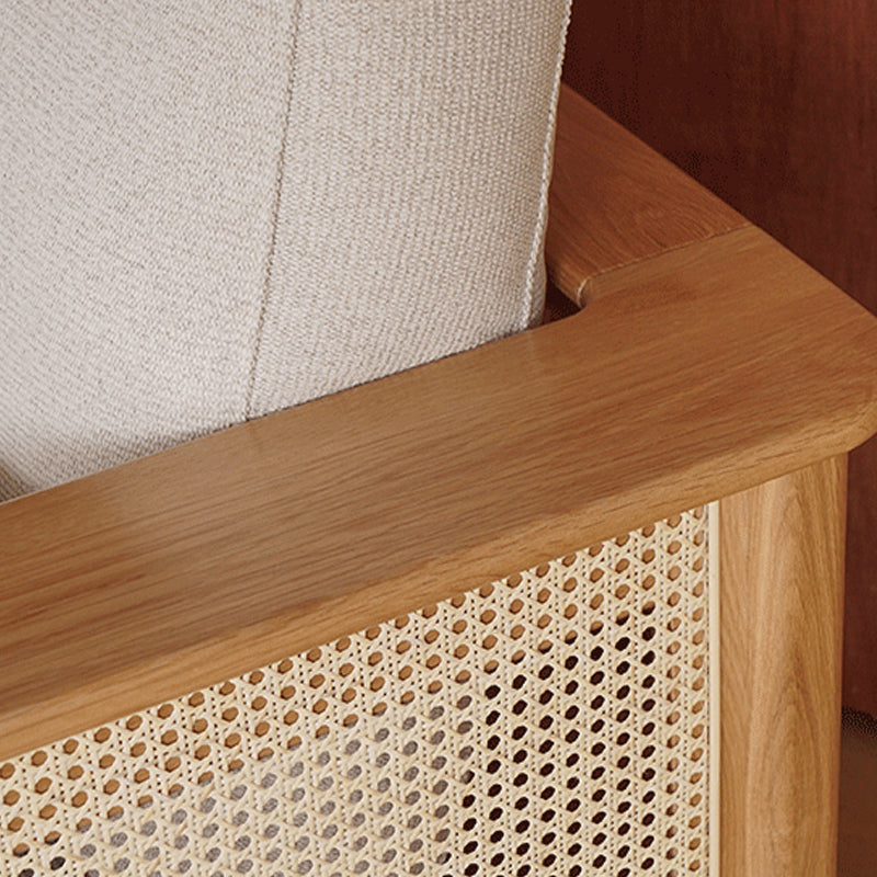 Solid Wood Sofa Square Arm Sofa with Loose Back in Natural Frame Clearhalo 'furn' 'furn_sofas' 'Furniture' 'Living Room Furniture' 'Sofa' 'sofas' 7522187