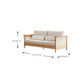 Solid Wood Sofa Square Arm Sofa with Loose Back in Natural Frame Clearhalo 'furn' 'furn_sofas' 'Furniture' 'Living Room Furniture' 'Sofa' 'sofas' 7522190