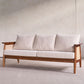 28.74" Wide Square Arm Sofa Solid Wood Sofa with Rattan Accent