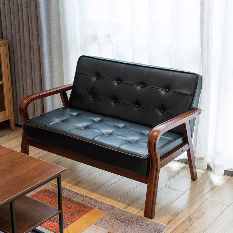 フェイクレザーソファ29.53 "ハイミッドセンチュリーモダンスクエアソファ