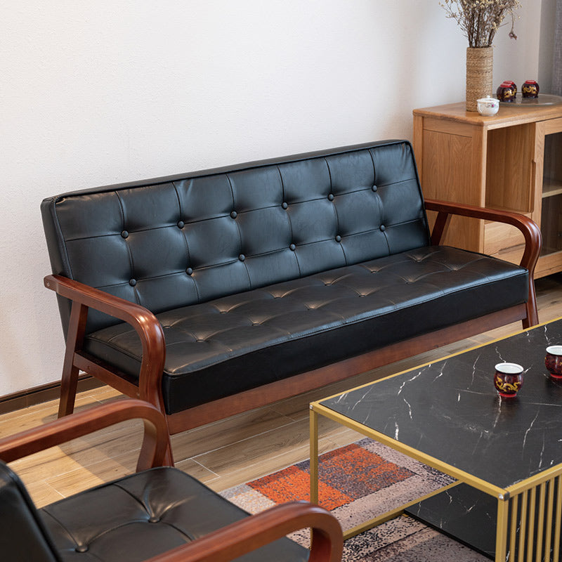 フェイクレザーソファ29.53 "ハイミッドセンチュリーモダンスクエアソファ