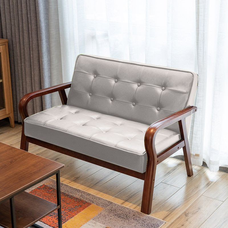 フェイクレザーソファ29.53 "ハイミッドセンチュリーモダンスクエアソファ