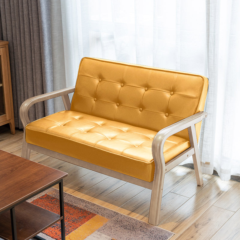 フェイクレザーソファ29.53 "ハイミッドセンチュリーモダンスクエアソファ