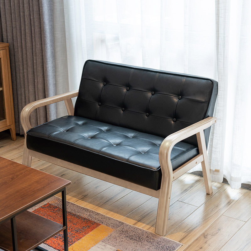 フェイクレザーソファ29.53 "ハイミッドセンチュリーモダンスクエアソファ