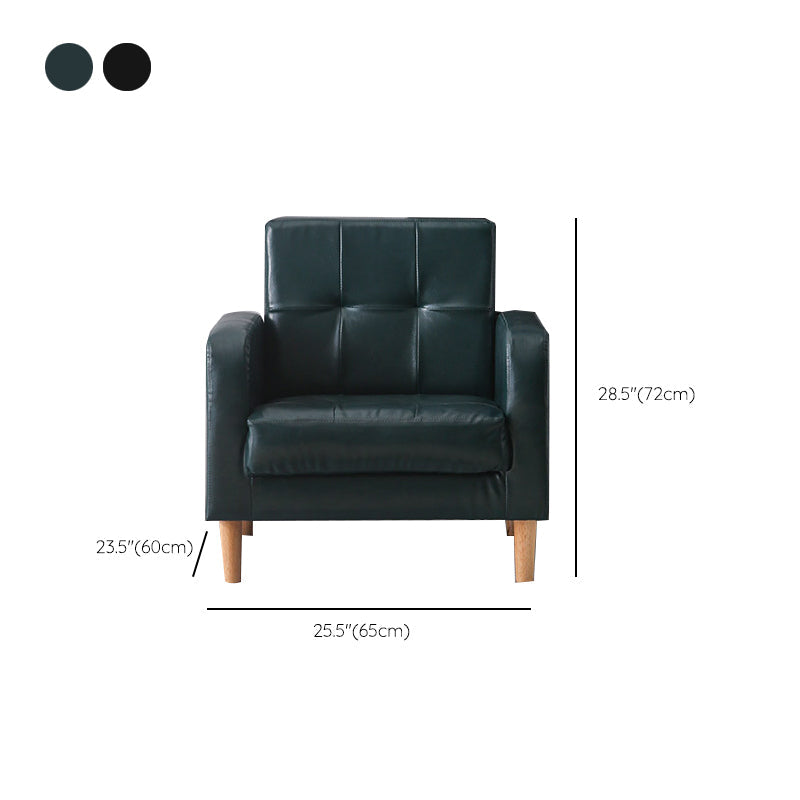 モダンなシングルクッションシートソファチュートバックフェイクレザーソファ